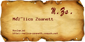 Málics Zsanett névjegykártya